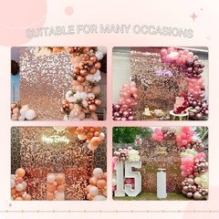 10 Pcs Rose Gold Shimmer Wall Backdrop Panels Sequins for Birthday Party