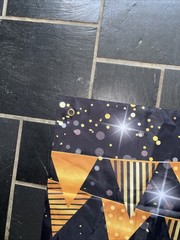 Happy 40th Birthday Banner Cloth Fabric sign 72 X 36 Black gold Decor Celebrate