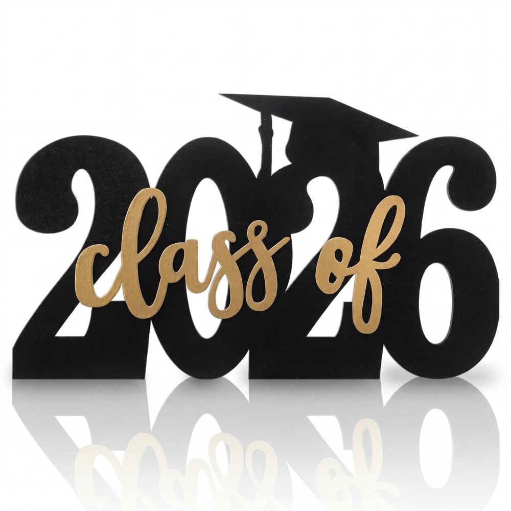 Class 2026 Wooden Graduation Photo Props Senior Word Sign Decor 15×11 Inch
