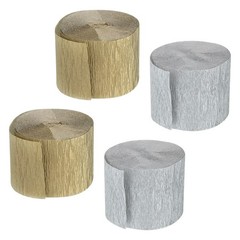Crepe Paper Streamers 4 Rolls 32ft in 2 Colors for Theme Parties