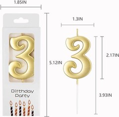 PHD CAKE 10-Count 0-9 Gold Number Birthday Candles, One Birthday,