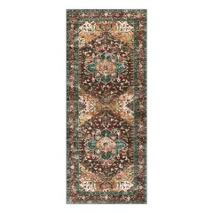 Yamaziot Washable Runner Rug, 2×5 Non-Slip Boho 2′ x 5′, Rust/Dull Teal