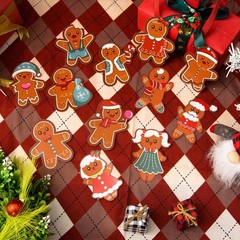 180 PCS Gingerbread Men Cutouts Paper Man Bulletin Board DieCuts 12 Styles