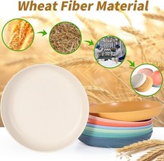 becutlery 8 PACK 9 Inches Lightweight Wheat Straw standard, Colorful