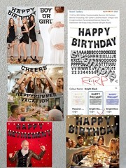 Personalised Banner Custom Letters Symbols Decoration DIY, Welcome Party (Black)