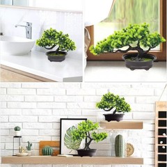 Artificial Bonsai Tree for Farmhouse Decor Realistic Green Faux Plant 1 Unit