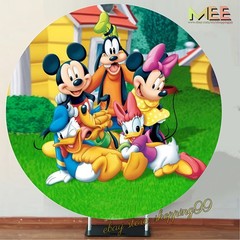 Round Panel Mickey Mouse and Friends Backdrop Cover Birthday Party Decorations