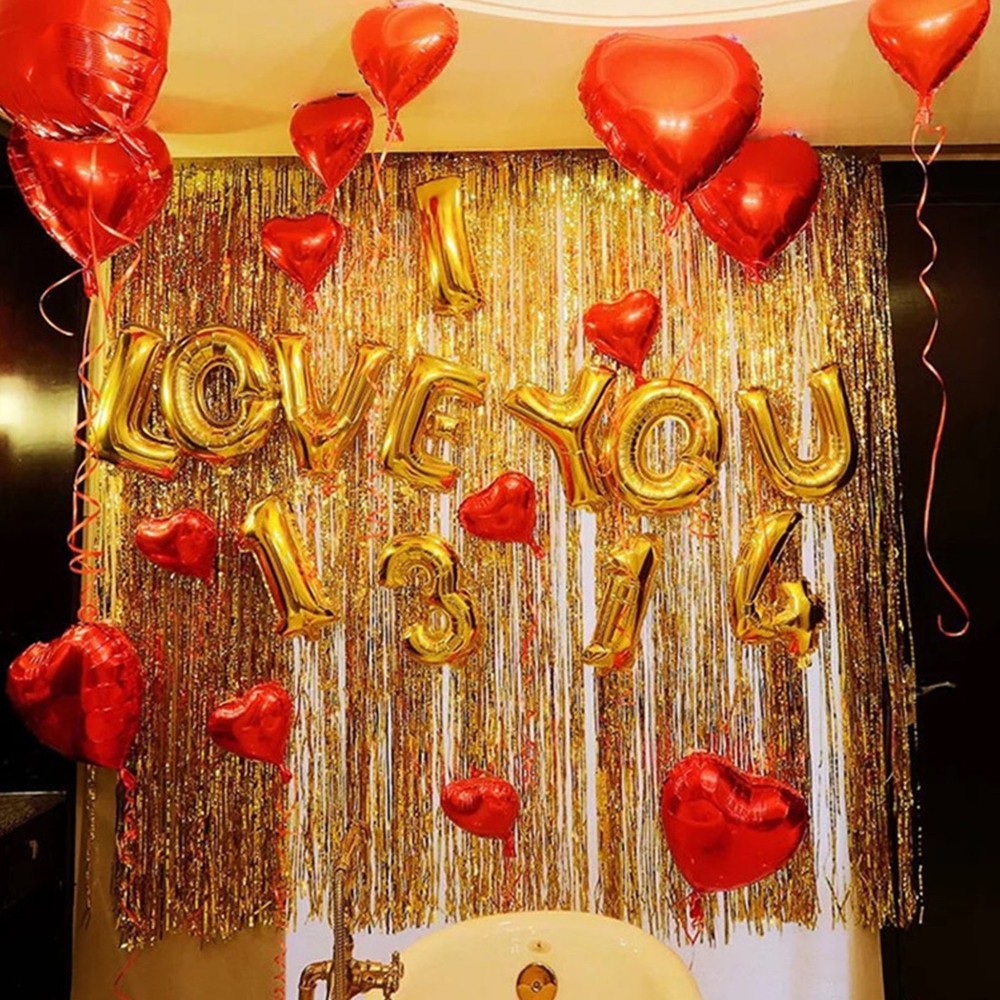 1pc 3 Meter Gold Foil Fringe Curtain Backdrop Party Decor Photo Support 3ftx8ft