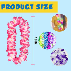 24 Pack Hawaiian Leis Flower Necklaces Luau Party Tropical Beach Party Favors