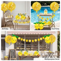 Lemon Balloons Lemon Foil Balloons 9PCS with Banner for She Found Her Main Sq…