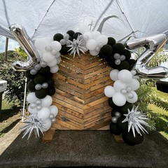 Black and Silver Balloons, 60pcs 12 Inches Black White Silver Confetti Balloo…