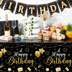 Tudomro 3 Pcs Happy Birthday Tablecloths Happy Birthday Party Decorations Plasti