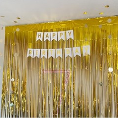 Happy Birthday Banner With Shiny Gold Letters, Swallowtail Design Hanging White