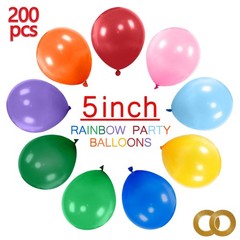 200pcs Balloons 5 Inch Assorted Colors Mini Rainbow Latex Balloons Small Colo…