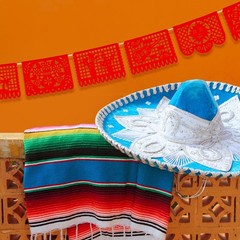 Vitalcozy 4 Pack 59 Ft Mexican Papel Picado Banner Plastic Mexican Talavera