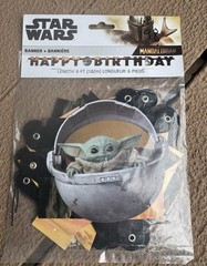 Star Wars Mandalorian Happy Birthday Banner 6 Ft Grogu Baby Yoda Party NEW