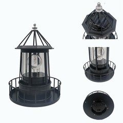 Outdoor Patio Solar Lighthouse Rotating LED Garden Light for Lawn Decoration