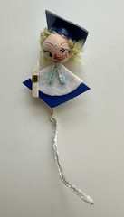 LOT Vintage GRADUATION Spun Cotton Head Boy Girl Chenille Picks/Stems