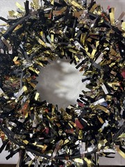 Graduation Wreath Metallic Black Gold Silver 17 Inch New