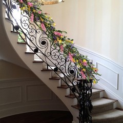 70inch Spring/Summer Garland with Flowers, Artificial Fake Flower Greenery