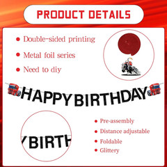 Heavy Truck Birthday Decorations – 13 Pcs Semi Truck Happy Birthday Decorations,