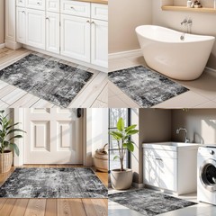 2×3 Washable Entryway Rug – Non-Slip Modern Abstract Neutral Small Throw A