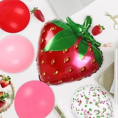 33Pcs Large Summer Fruit Foil Mylar Balloons – Shortcake Strawberry