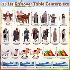 23 PCS Wooden Passover Table Decorations Centerpiece Signs Jewish Pesach Seder