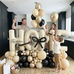 Housewarming Party Decorations – 40″ Large HOME Letter Balloons White Black G…