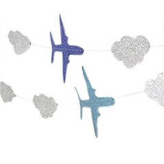 Lauthen.S Airplane Clouds 7.83 Foot (Pack of 6), & Blue Airplanes