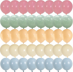 Pink Blue Green Balloons, Retro Blush Pink Sage Green Dusty Blue Ivory White Nud