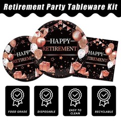 168 Pcs Retirement Party Supplies, Rose Gold Happy Retirement Party Decoratio…