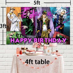 JoJo’s Bizarre Adventure Party Supplies Backdrop Banner Background Vinyl 5x3ft