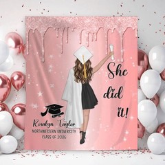Personalized Graduation Party Backdrop, Custom Class of 2026 Banner Decor Gift