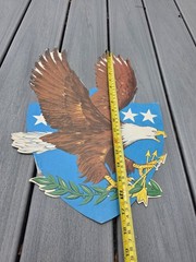 Vtg Beistle Patriotic Bald Eagle Die Cut Wall Decoration USA 17.5″ c1970s b27