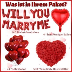 Will You Marry Me Decorations – 542 Pcs Red Balloons Decoration Letter Heart …