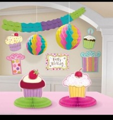 Birthday Decorating kit Cupcake Cupcakes Sweets 10 piece centerpiece