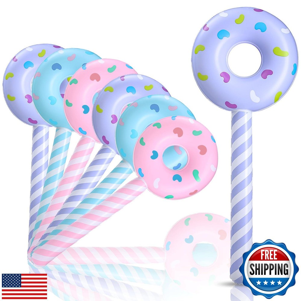 Civaner 6 Pcs Candyland Birthday Party Decoration Donut 33 Inch Lollipop Stic