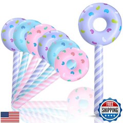 Civaner 6 Pcs Candyland Birthday Party Decoration Donut 33 Inch Lollipop Stic