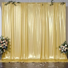 10x10ft Gold Sequin Backdrop Curtains, Wrinkle Glitter Backdrop Drapes for