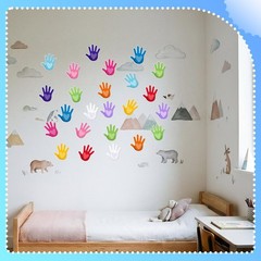 360 PCS 3.9 Inch Assorted Color Hands With Heart Paper Cutouts Craft Decor
