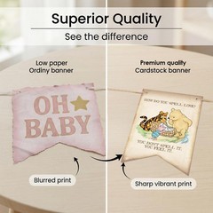 Classic Pooh Baby Shower Decorations – Oh Baby Banner with 2 Ropes & Threadin…