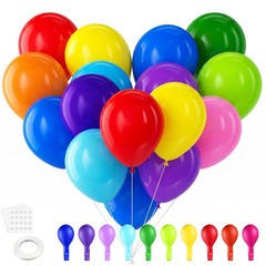 105pcs Rainbow Latex Balloons, 12 inches Assorted color ballons, Round Helium…