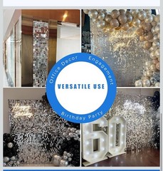 12 Pcs Silver Shimmer Wall Backdrop Panels Square Sequin Party Decoration 3×4 Ft