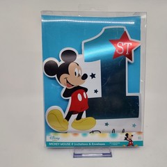 Disney Baby Mickey Mouse 1st Birthday Party Invitations & Envelopes 8-Count