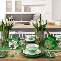 Yulejo 3 Pcs St. Patrick’s Day Shamrock Table Decorations Shamrock Tiered Tra…