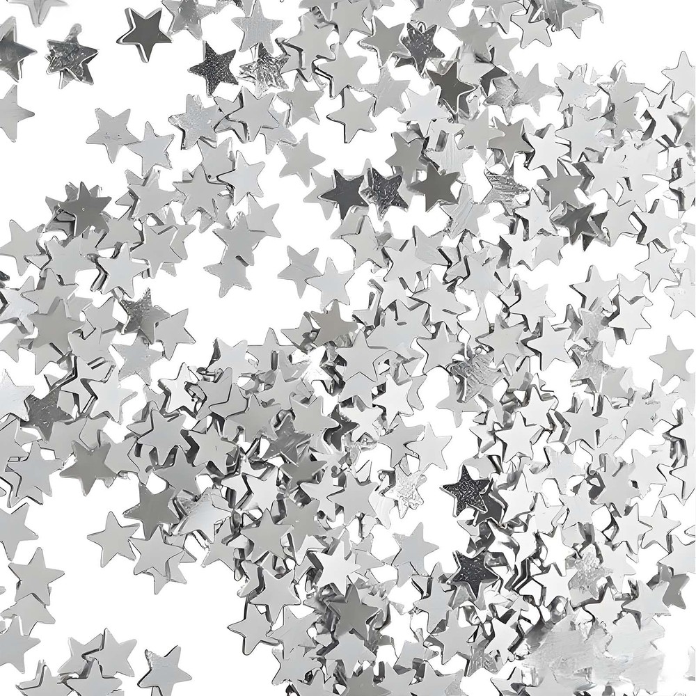 Silver Star Confetti 60g 2.11oz Metallic Shine Biodegradable Glitter Decor
