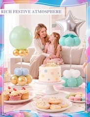 5 Pack Clear Acrylic Balloon Stand Kit for Table and Floor, 15.75 Inch Reusab…