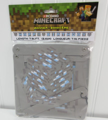Minecraft Happy Birthday Banner Party Decoration Kids Birthday Gray Blue 7.91 ft