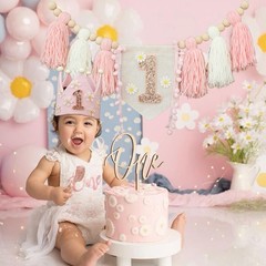 Boho Daisy Highchair Banner 1st Decorations Girl for First Decorations Set wi…